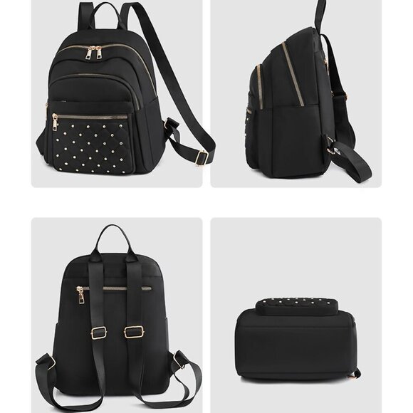 Mini Nylon Backpack for Women Lightweight Travel Purse Khaki Small Trendy Bag main image 4